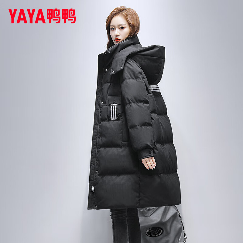 YAYA 鸭鸭羽绒服 鸭鸭（YAYA）羽绒服女中长款可拆卸帽时尚保暖外套 225.96元