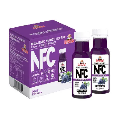 福兰农庄 NFC葡萄汁 300ml×6瓶 18.9元（需领券）