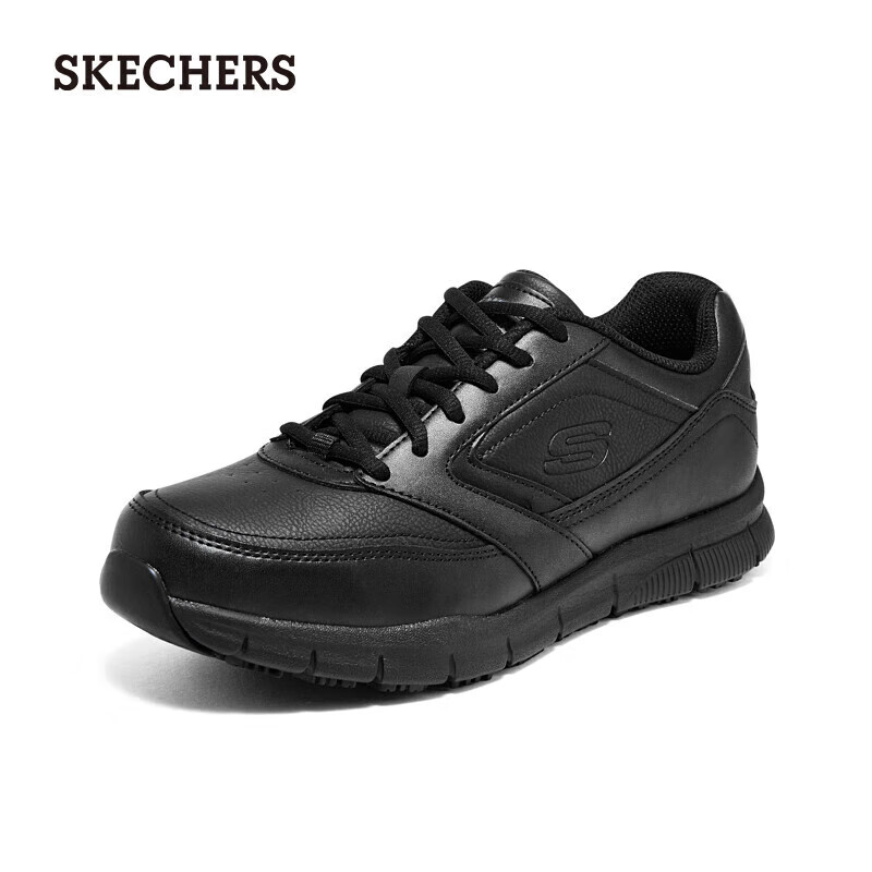 再降价、需首单、PLUS会员：Skechers 斯凯奇 低帮系带 休闲皮鞋 77156 BLK 151.43