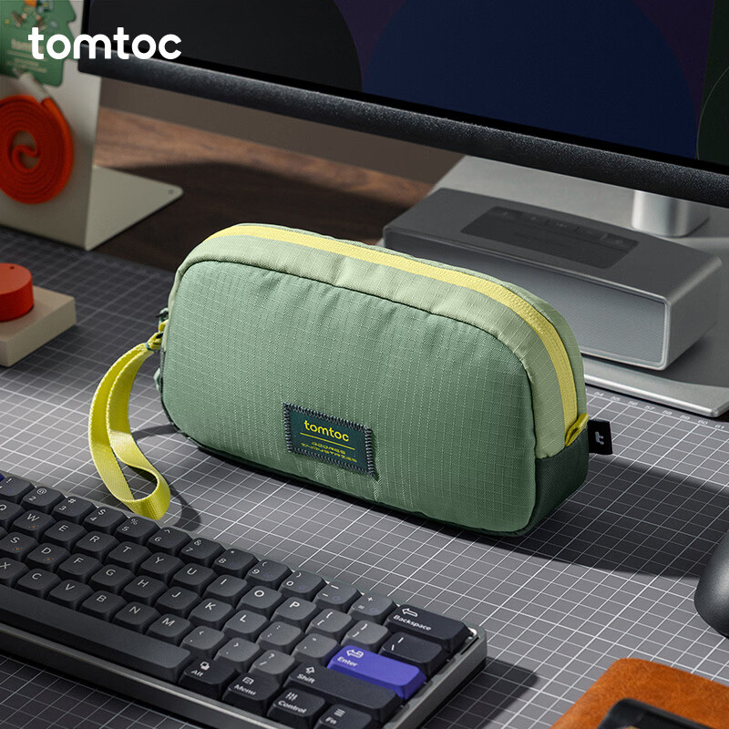 tomtoc 吉考斯工业联名数据线收纳包配件数码收纳包出差随身T12野径绿 S码 124元 - 线报酷