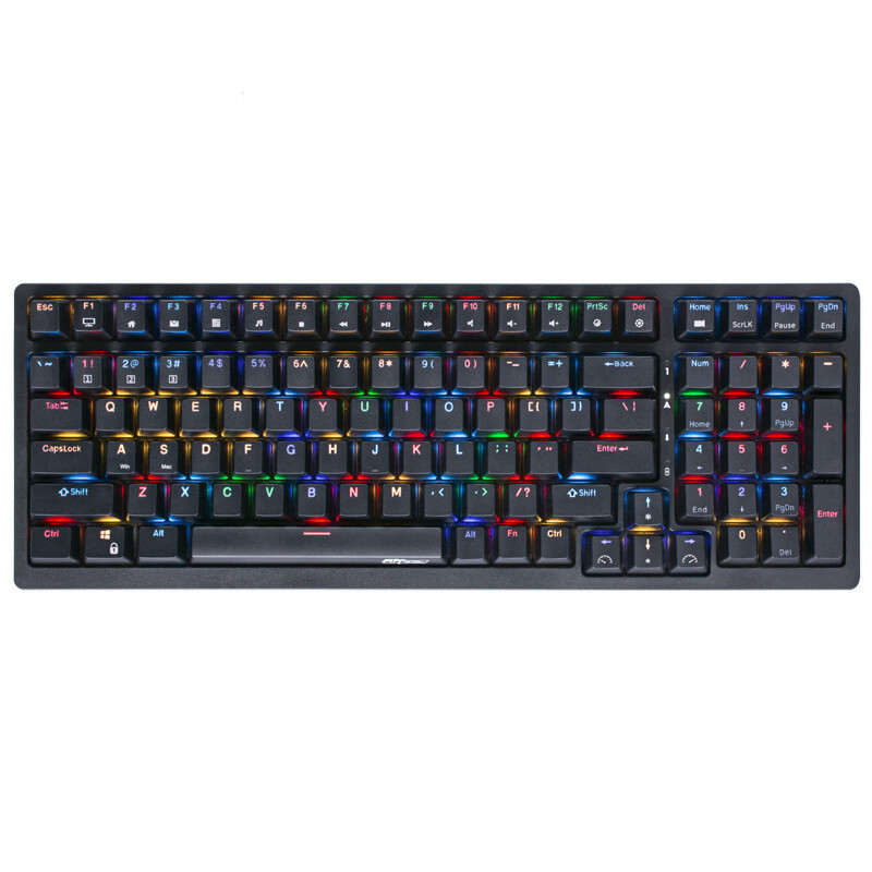 ROYAL KLUDGE RK98 有线机械键盘 100键 茶轴 黑色 132.33元