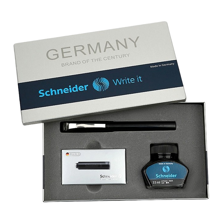 Schneider 施耐德 钢笔+墨水+吸墨器+墨囊 克里普 黑色 EF尖 大礼盒装 88元包邮