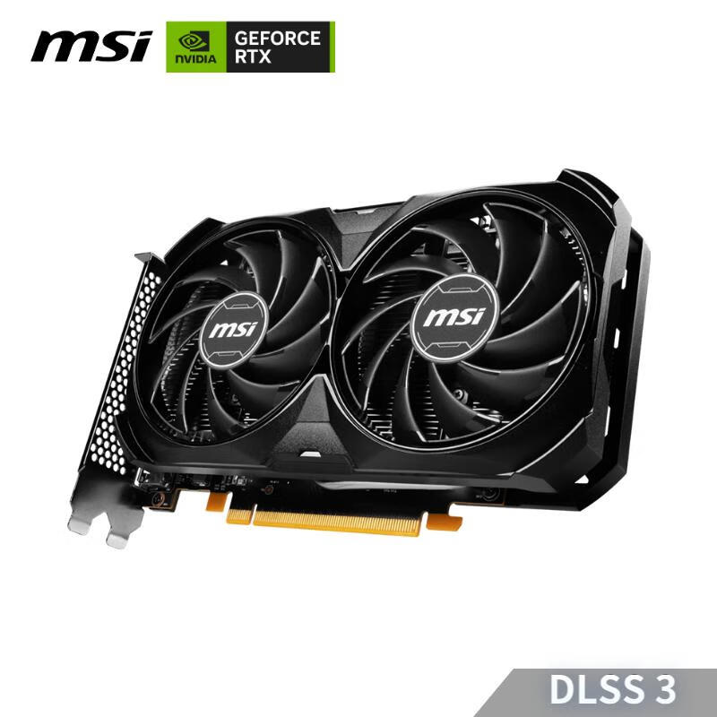 PLUS会员：MSI 微星 GeForce RTX 4060 VENTUS 万图师 2X BLACK 8G OC 显卡 2242.88元