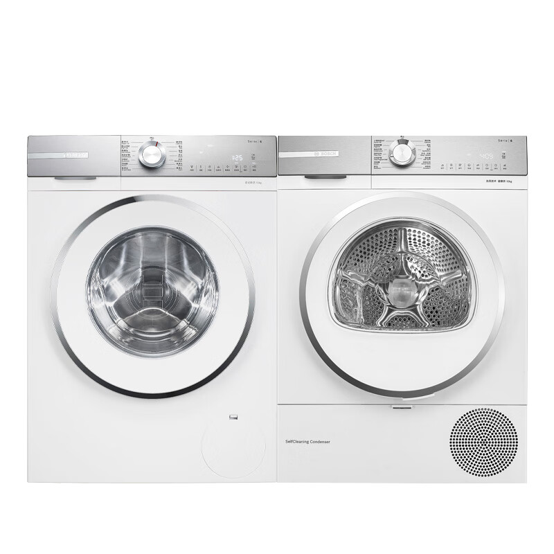 BOSCH 博世 6系列 WGB254X00W+WQB254D00W 热泵式洗烘套装 极地白 8611元（需用券）