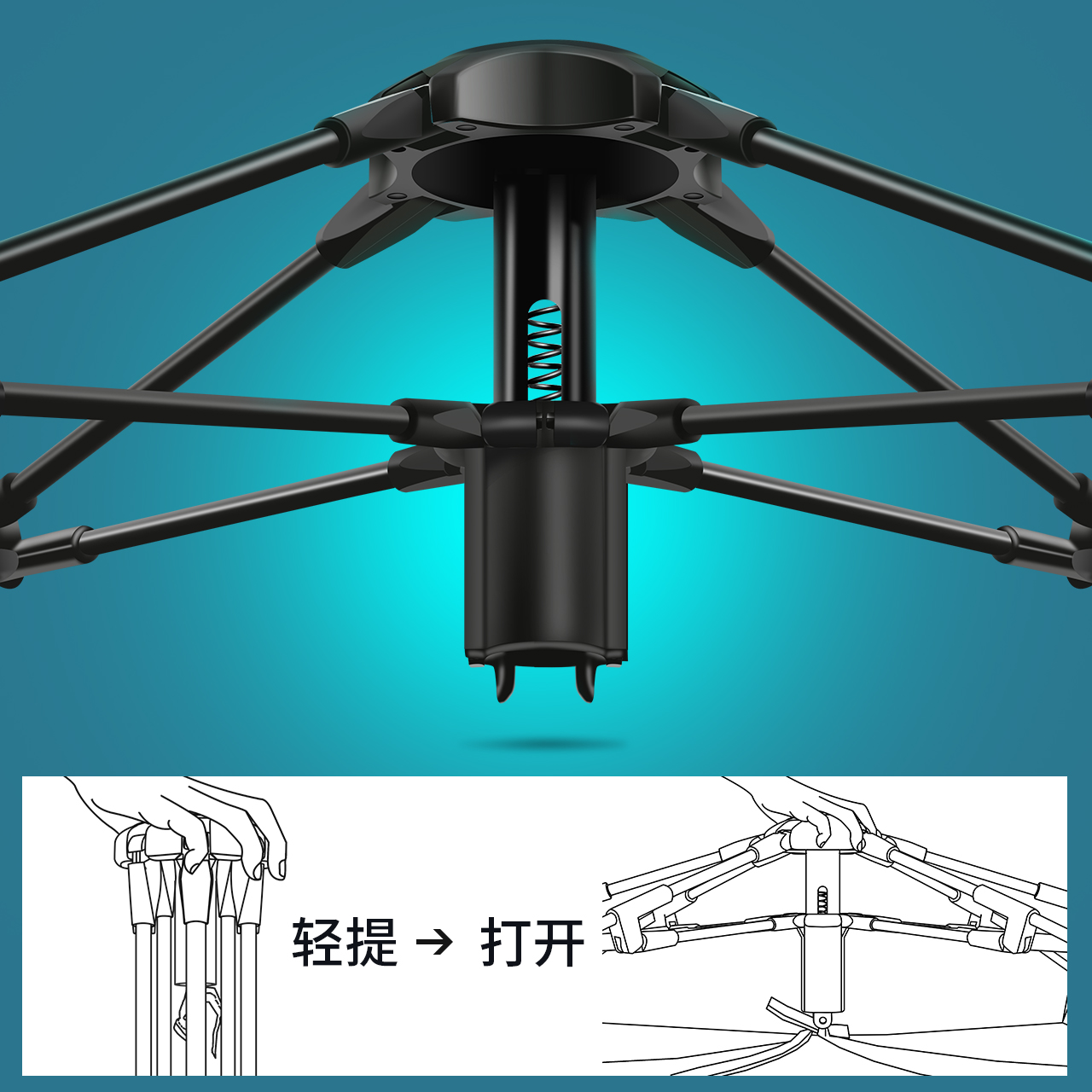 骆驼 牧云露营天幕帐篷户外便携式折叠全自动公园野营野餐防雨加厚 303.05