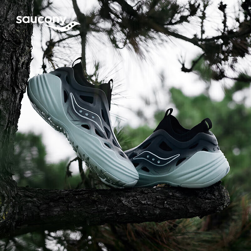 索康尼 saucony FOAM WEB凉鞋男女时尚拖鞋缓震舒适休闲鞋灰黑绿35.5 449元