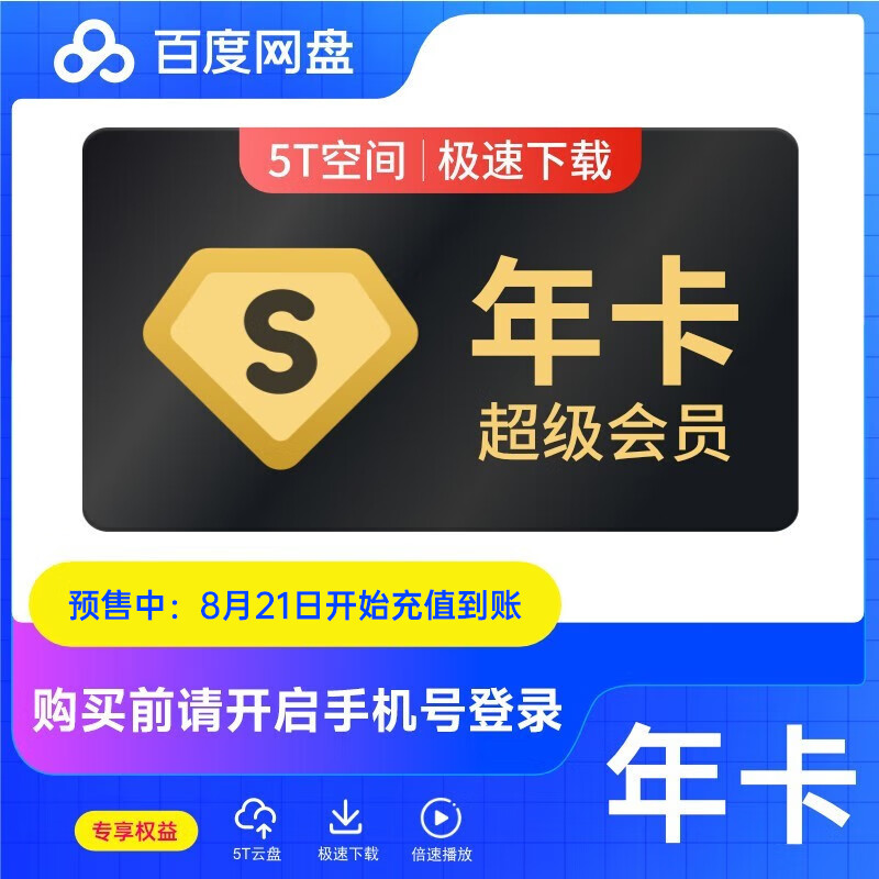 百度网盘 SVIP年卡+加赠14天 175元（需用券）