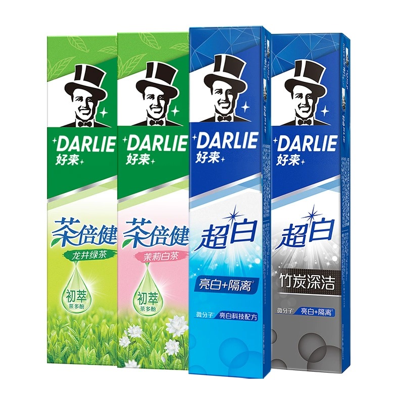 88VIP：DARLIE 好来 超白茶倍健牙膏套组 190g*4支 33.37元（需买4件，共133.47元包