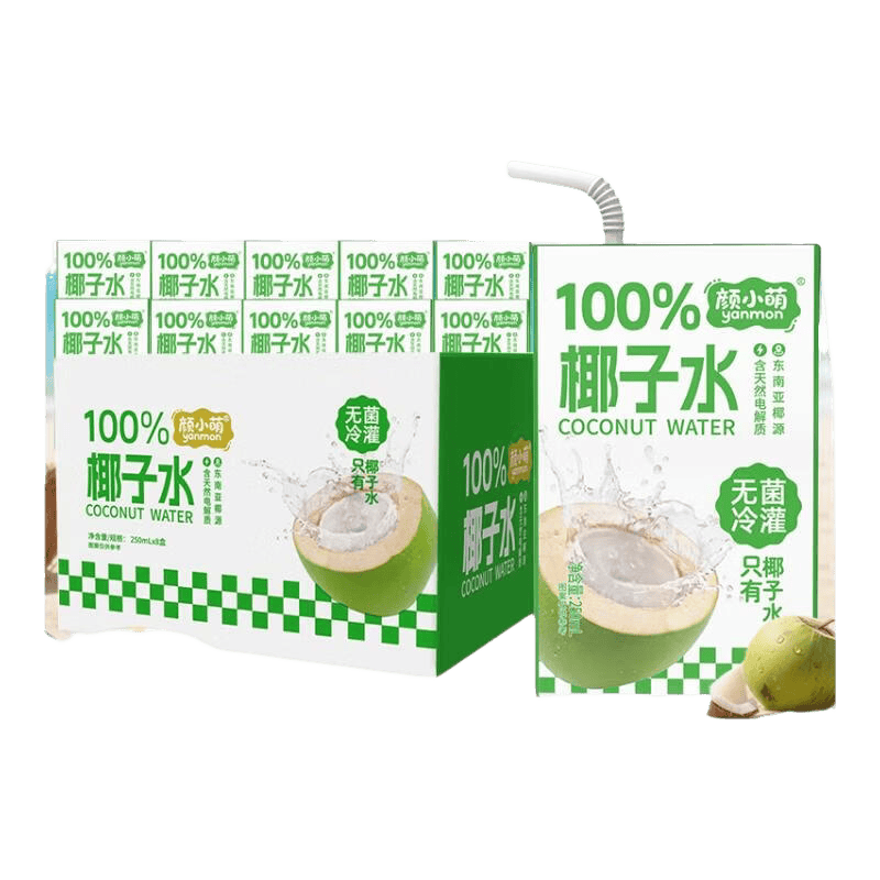 100﹪椰子水 果汁饮料 椰子汁 250ml×10盒 8.5元