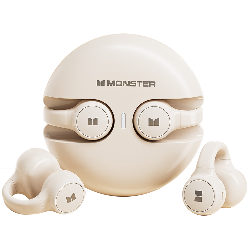 PLus会员、京东百亿补贴:魔声（MONSTER）开放式蓝牙耳机 XKT21米色 69.55元包邮