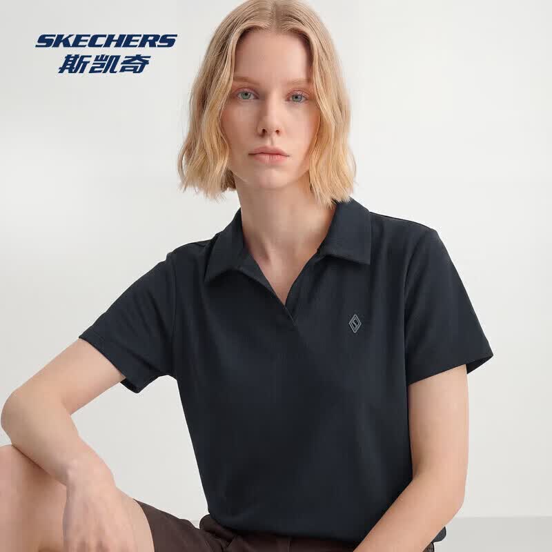 斯凯奇 女士2026新款春夏季吸湿针织短袖POLO衫舒适百搭 瓦肯 M 85元（需用券