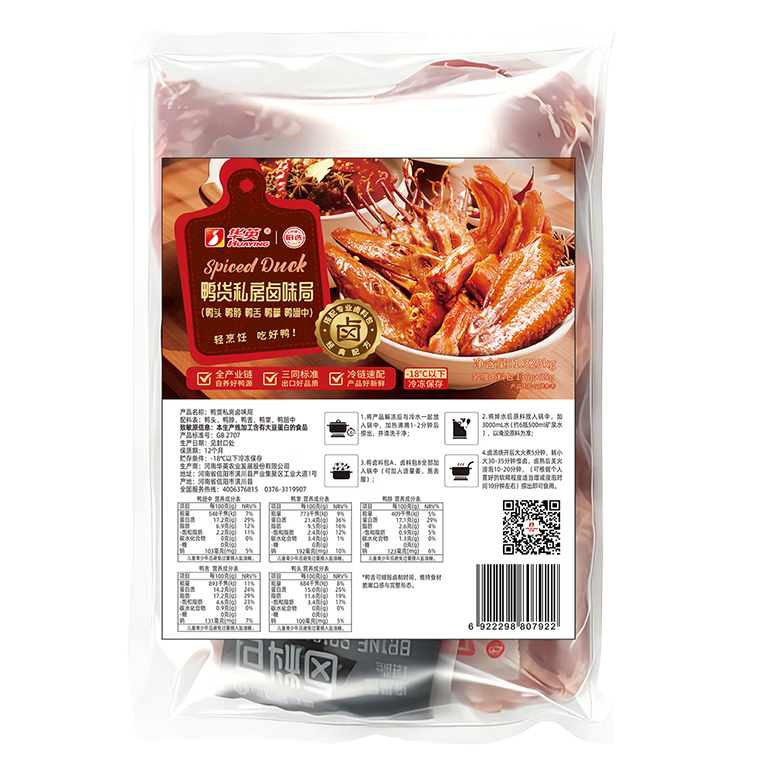 华英私房卤味局 冷冻鸭货组合 3斤 鸭头鸭舌鸭脖鸭掌鸭翅中 19.95元/件（共39