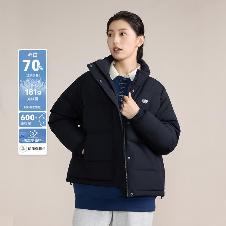 new balance NB女士短款鸭绒秋冬运动保暖羽绒服AWJ43350 524元