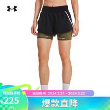 安德玛 Project Rock强森女子梭织训练运动短裤1380188 黑色001 L 185元（需买3件，