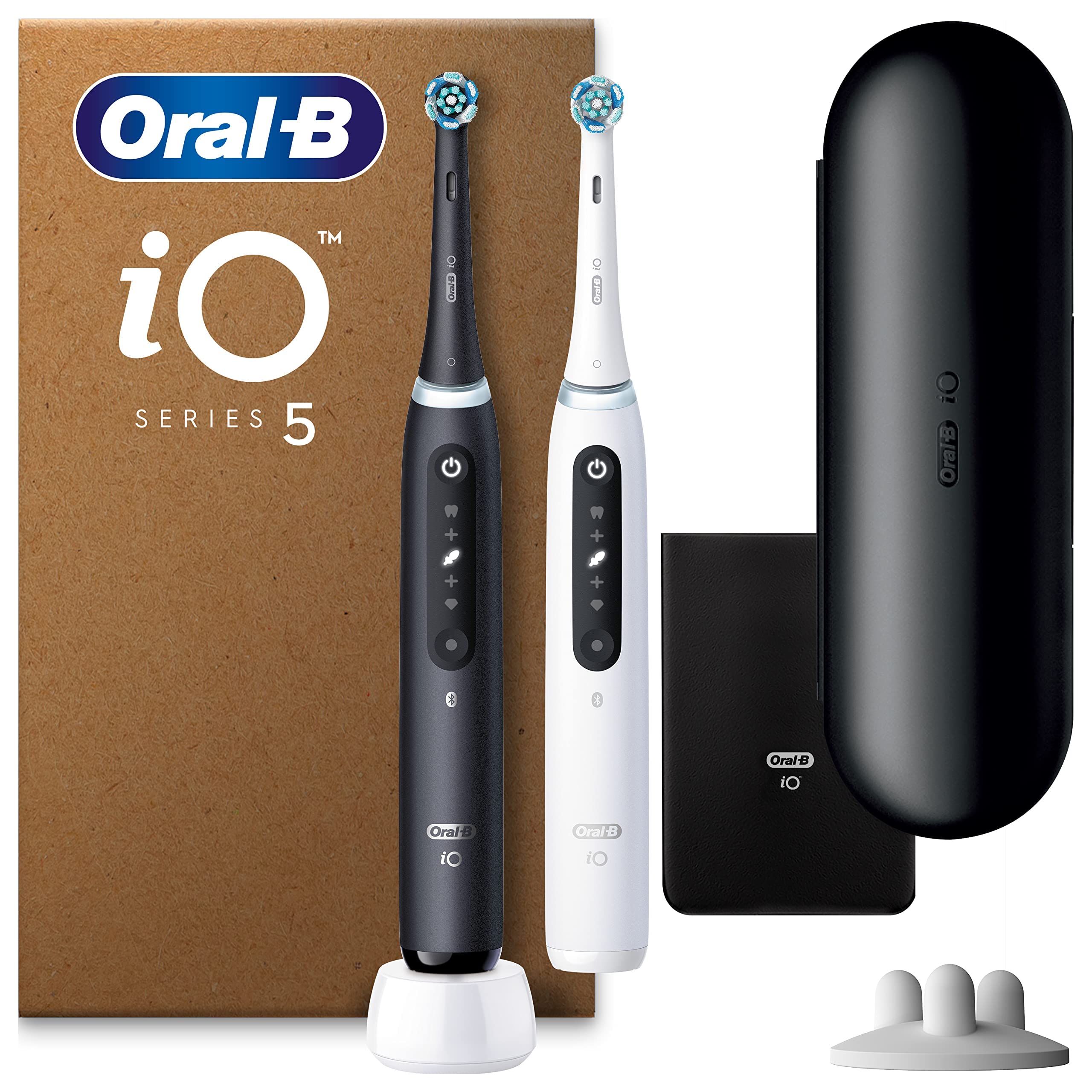 Oral-B 欧乐B iO Series 5 Plus Edition 电动牙刷 两件装 2刷头 + 磁盒 哑光黑色/白色 