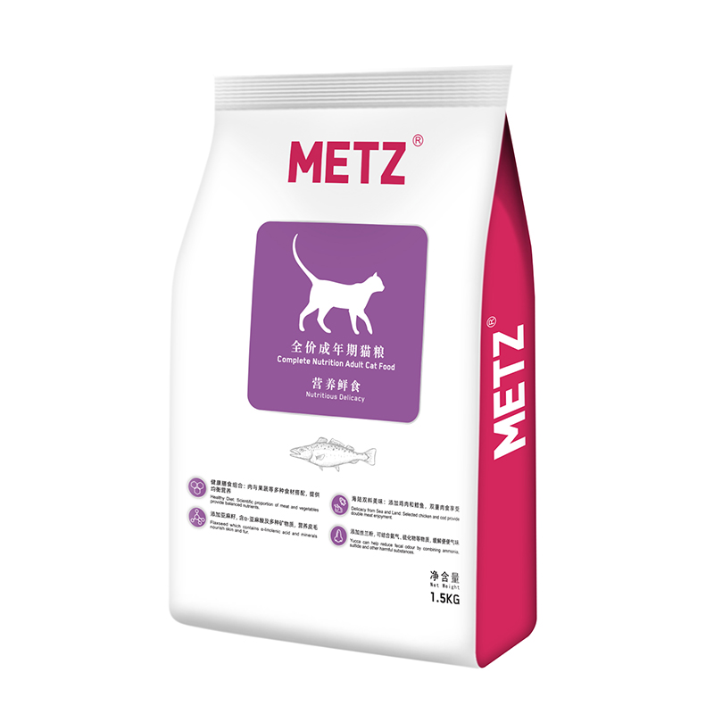 METZ 玫斯 營養鮮食系列 雞肉鮭魚成貓貓糧 144.4元