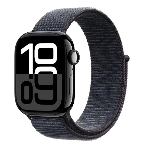 苹果 Apple Watch Series 10 GPS+蜂窝网络 智能手表 46mm 亮黑色铝金属表壳 浓墨色