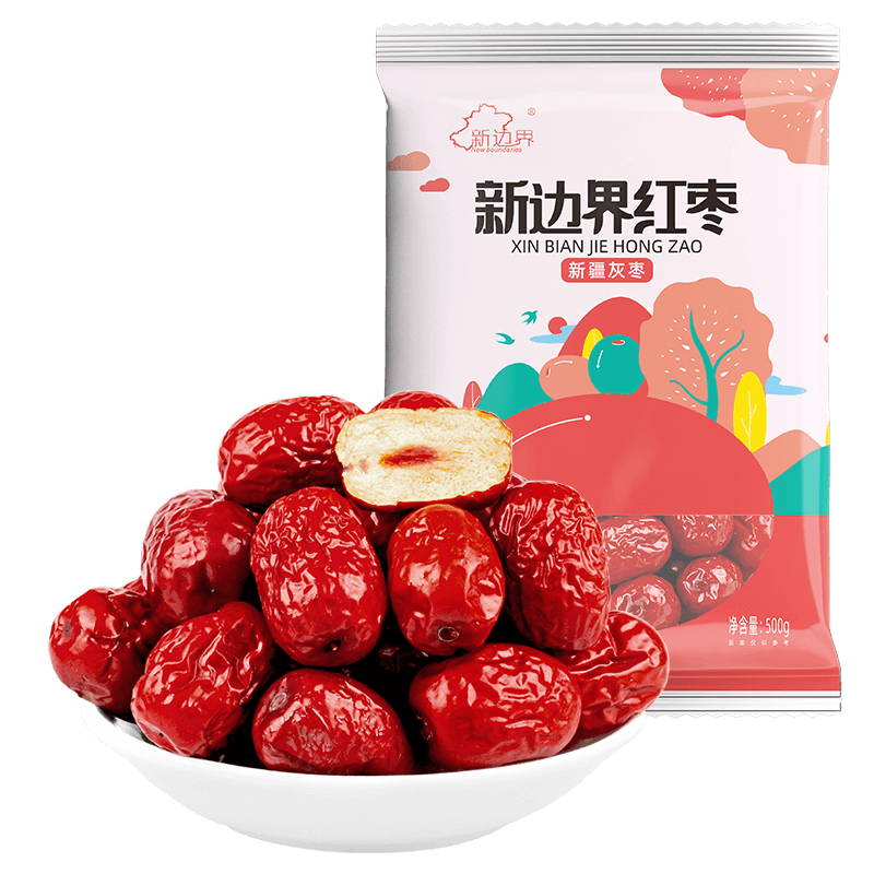 88VIP：新边界 去皮去核灰枣500g 9.41元