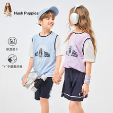 暇步士 童装儿童2024夏季男女童运动风圆领短袖活力百搭时尚休闲短袖 凝香