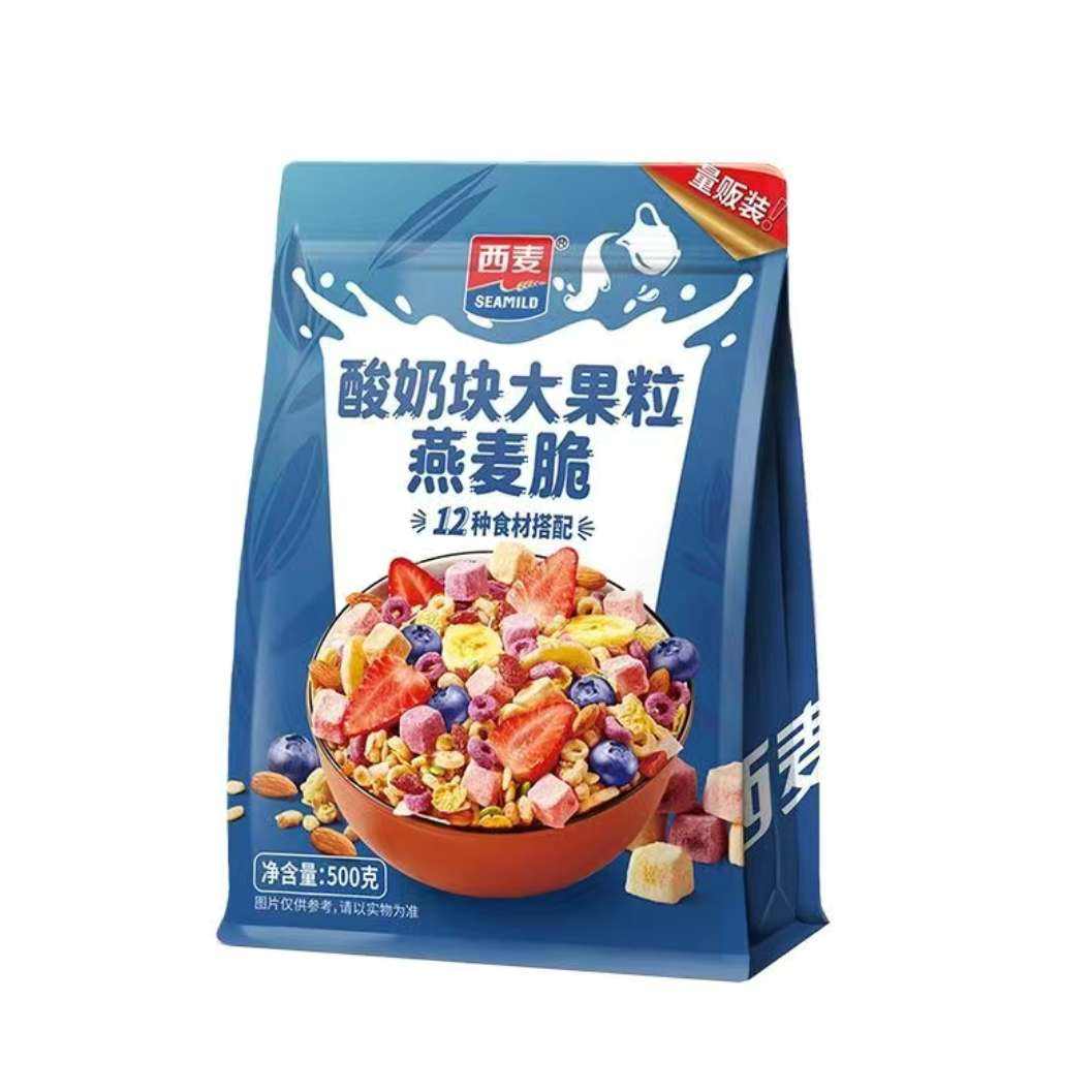 SEAMILD 西麦 酸奶块大果粒燕麦 即食营养谷物早餐燕麦片 500g 16.11元