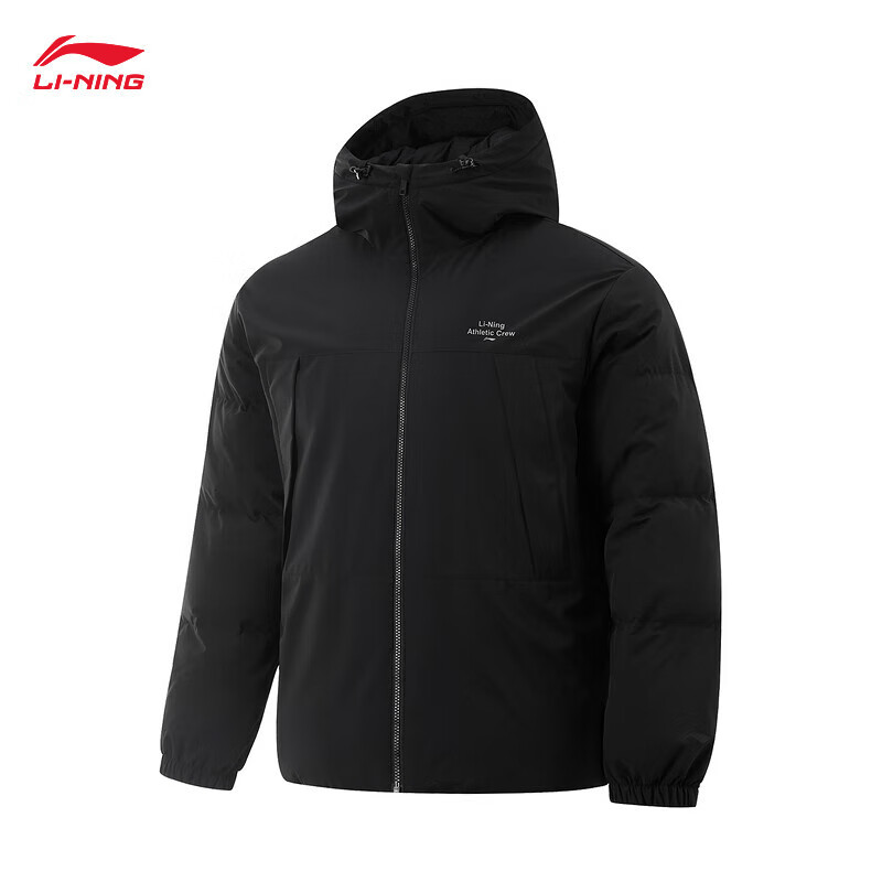 LI-NING 李宁 短羽绒服男子24秋冬反光保暖宽松90%鸭绒羽绒外套AYMU251 363.02元（