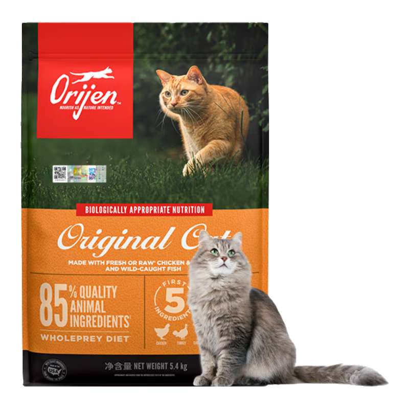 PLUS会员：Orijen渴望鸡肉味猫粮5.4kg 成猫幼猫通用粮【美版】最近效期24/8 -临