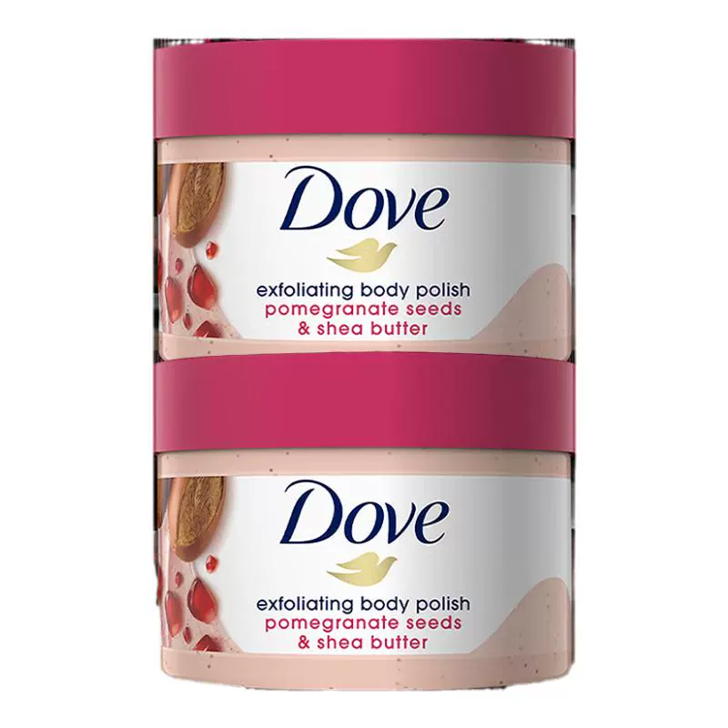 Dove 多芬 嫩白身体磨砂膏298g*2石榴籽乳木果冰激凌去鸡皮 ￥47.99