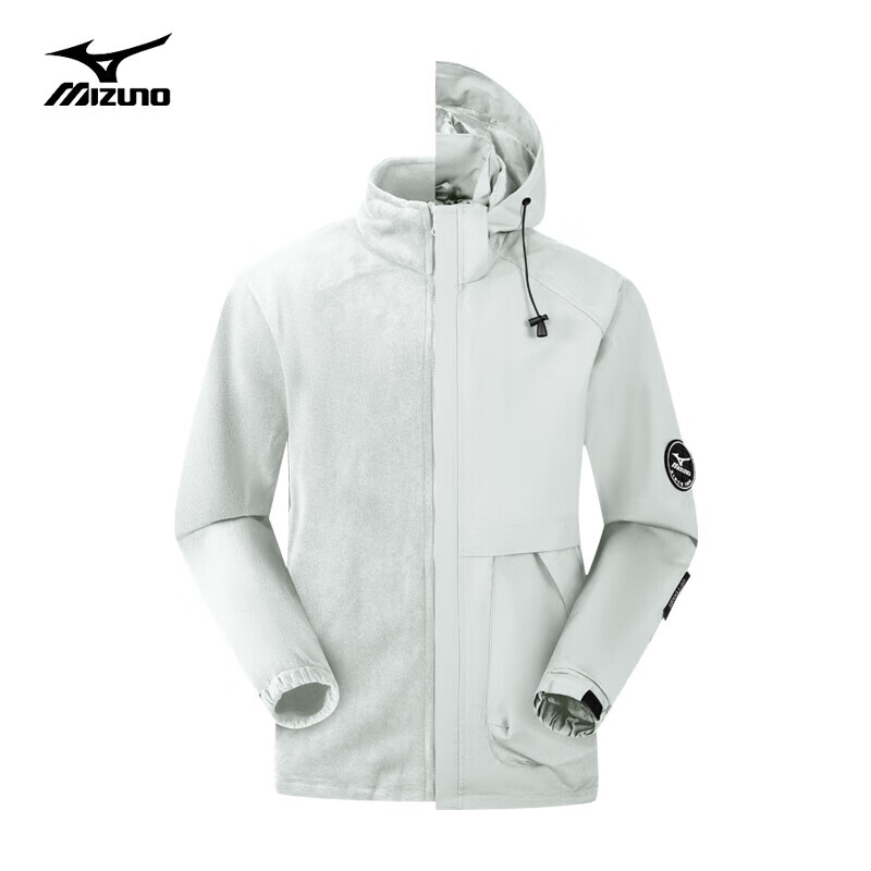 美津浓 户外夹克男锋衣三合一外套 象牙白 S 259元