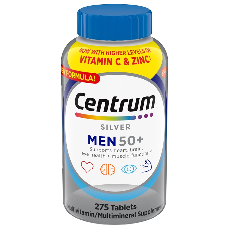 Centrum 善存 美国进口善存银片50+男士中老年复合维生素 275粒/瓶多维营养补