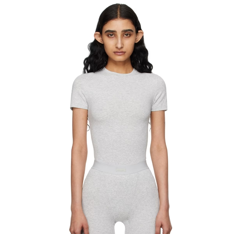 SKIMS 灰色 Cotton Jersey T 恤 $50（约359元）