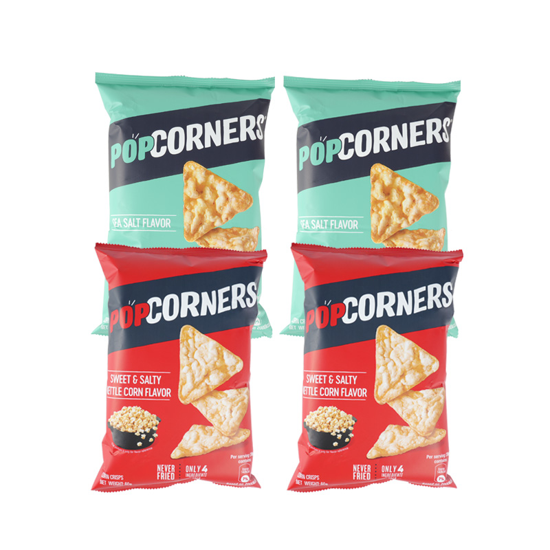 POPCORNERS 哔啵脆 赵露思推荐非油炸Popcorners玉米片海盐味+咸甜味60g*4袋 18.81元