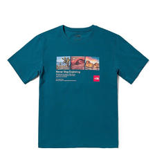 北面 短袖T恤男户外舒适棉印花短袖81N7 蓝色/EFS M 127.61元（需用券）