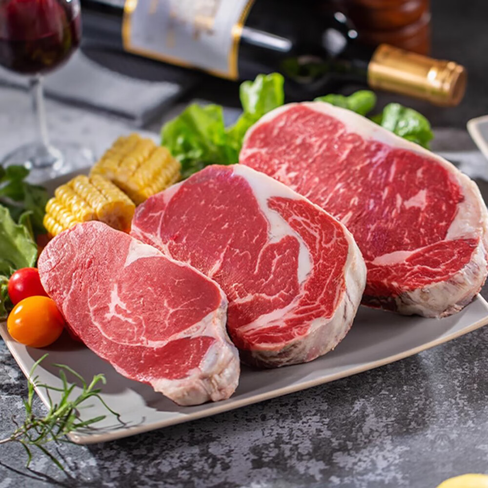 农夫好牛 原切安格斯谷饲眼肉1000g（180g*5片）+酱 119元（需用券）