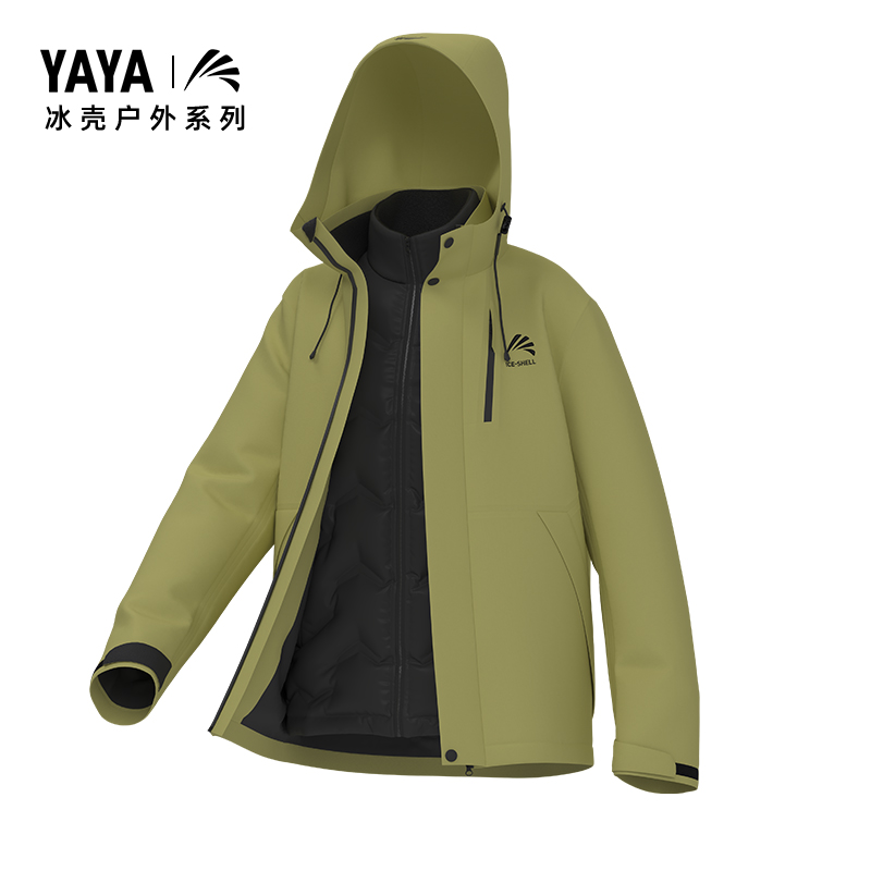 YAYA 鸭鸭 冰壳系列 男女冲锋羽绒服 YE4B016896A 499元（需用券）