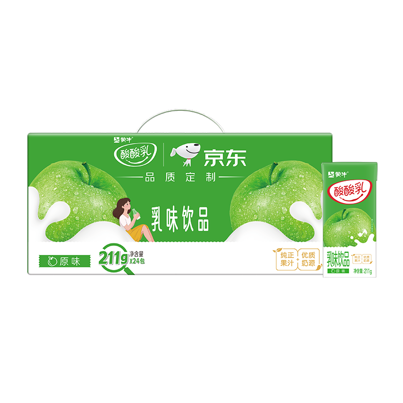 蒙牛 酸酸乳 利乐砖 含乳饮品 原味 211ml 24盒 17.9元
