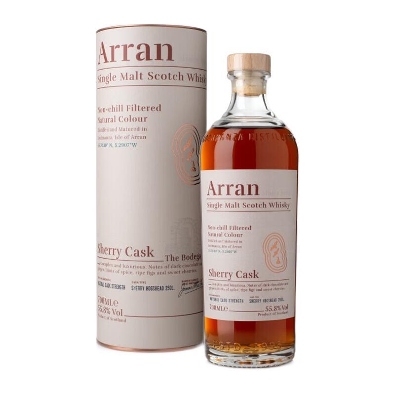 Arran 艾伦 雪莉桶 单一麦芽 苏格兰威士忌 55.8%vol 700ml 礼盒装 450元