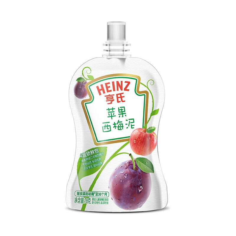 Heinz 亨氏 超金系列 果泥 3段 苹果西梅味 78g 4.9元