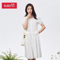 Baleno 班尼路 女士净色圆领纯棉连衣裙 ￥36