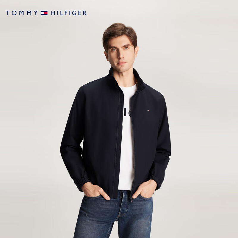 移动端、京东百亿补贴：TOMMY HILFIGER 24春季男装简约绣标户外运动立领合身