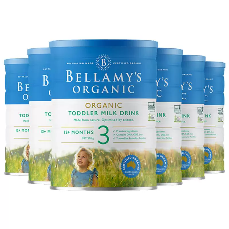 BELLAMY'S 贝拉米 经典系列 有机婴儿奶粉 澳版 3段 900g*6罐 ￥864.29