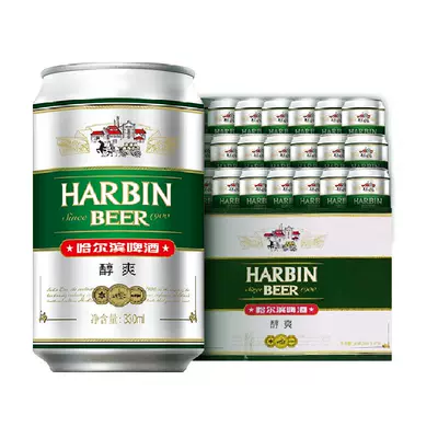 Harbin Beer/哈尔滨啤酒哈啤醇爽9度330ml*24听 27.42元+2.48元淘金币