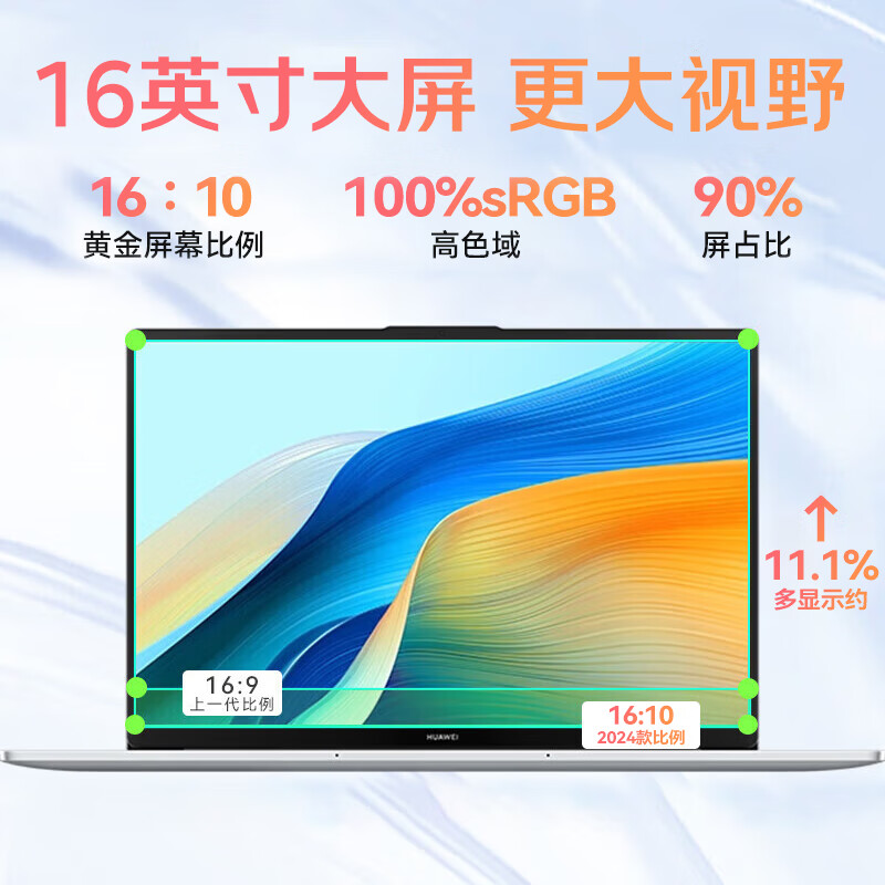 HUAWEI 华为 笔记本电脑MateBook D16 2024新款 HW11A 24款SE丨银 i5-13420H 16G 1T 4399元