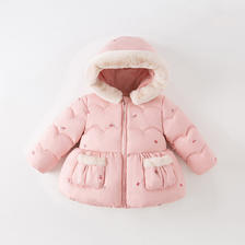 戴维贝拉 女童羽绒服童装2022冬装新款儿童白鸭绒外套宝宝保暖上衣 304元（