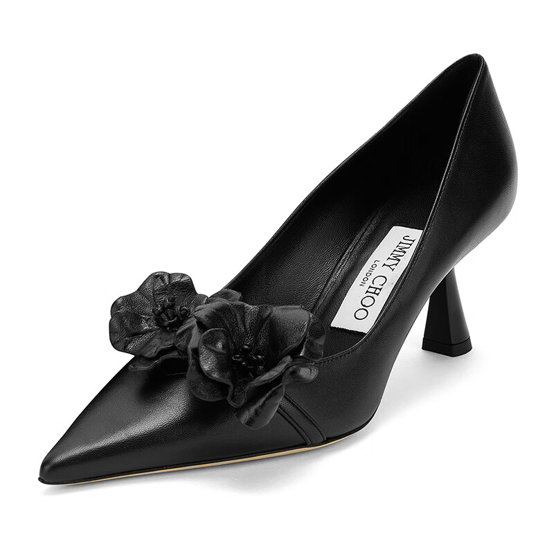 JIMMY CHOO 周仰杰 女士黑色羊皮高跟鞋 ROSALIA FLOWERS 65 BGW 241 BLACK 38 8190元（需