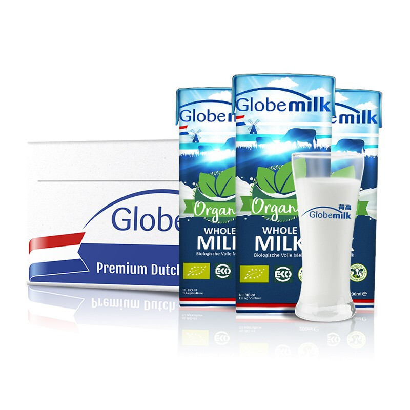 Globemilk 荷高 荷兰原装进口3.7g优蛋白有机全脂纯牛奶200ml*24 营养草饲高钙 199元