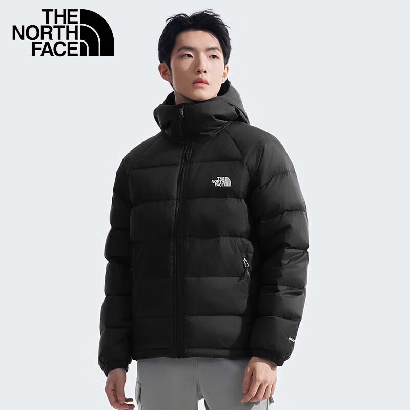 The North Face北面羽绒服男户外600蓬鹅绒高蓬保暖外套7W7G 黑色 1365.02元（需领