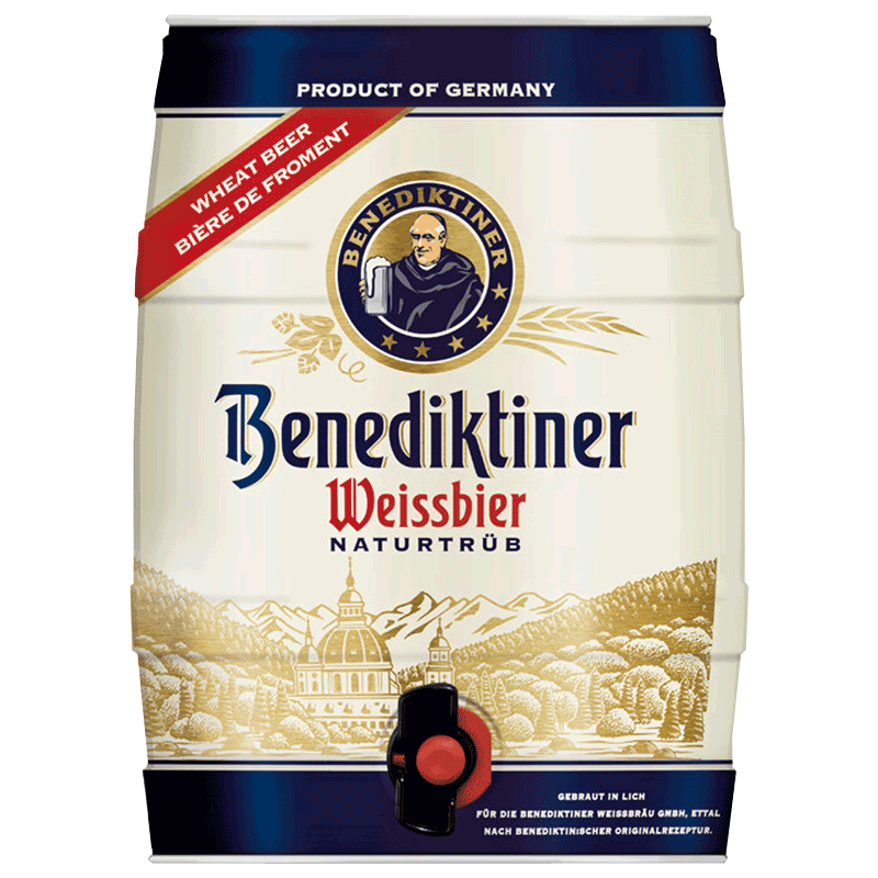 需凑单：百帝王（Benediktiner）修道院小麦白啤酒 5L*1桶 *2 153.6元（合76.8元/件