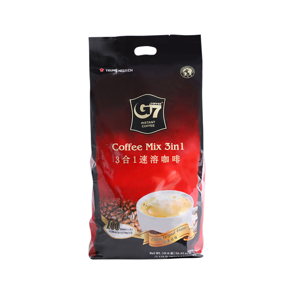 G7 COFFEE 越南进口 中原G7 速溶咖啡 香浓三合一咖啡100条 1600g 40.96元（需用券