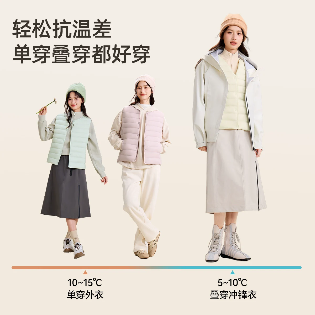 雪中飞 春季基础舒适轻薄女士短款保暖内搭羽绒小马甲外套 60.2元 - 线报酷