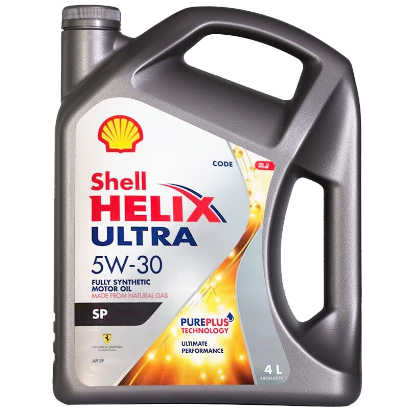 PLUS会员：Shell 壳牌 Helix Ultra系列 超凡灰喜力 5W-30 SP级 全合成机油 4L 新加坡